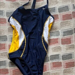 Nike Dark Blue and Yellow Swimsuit